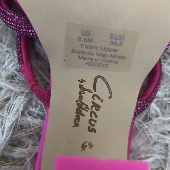 Circus NY by Sam Edelman Heddie Embellished Mule Sandals in Pink Punch Sz 6.5 - Picture 3 of 11